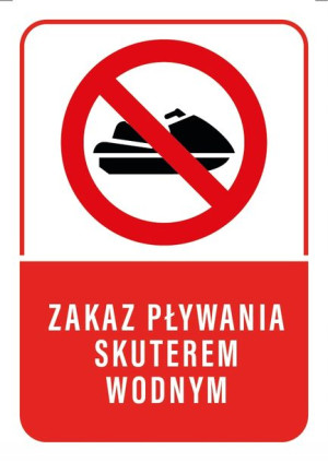 Tabliczka ZAKAZ PŁYWANIA SKUTEREM WODNYM 20x30