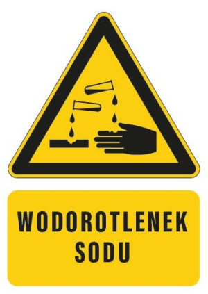 Tabliczka ostrzegawcza WODOROTLENEK SODU 20x30