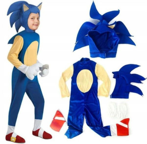 Strój Sonic Kostium Przebranie Na Bal Karnawałowy Jeżyk 140-152 L