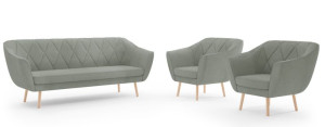 komplet SCANDI sofa i fotele zestaw skandynawski wypoczynkowy 3+1+1 VENASI