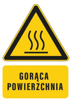 Tabliczka UWAGA GORĄCA POWIERZCHNIA 20x30