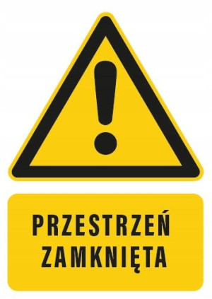 Tabliczka PRZESTRZEŃ ZAMKNIĘTA 20x30