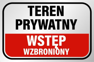 Tabliczka Teren Prywatny Wstęp Wzbroniony Pcv 20x30