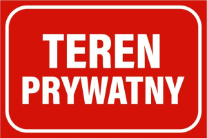 TABLICZKA TEREN PRYWATNY czerwona  pcv 20X30