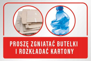 TABLICZKA PCV 20X30 proszę zgniatać butelki