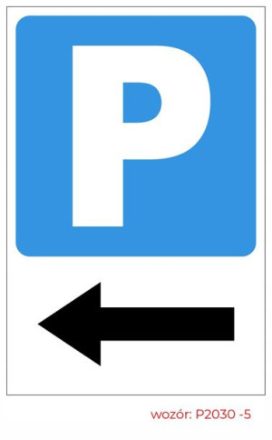 Tabliczka kierunkowa W LEWO PARKING 30x40