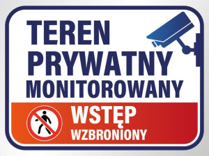 TABLICZK 40x30 Teren monitorowany WSTĘP WZBRONIONY