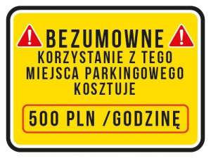 TABLICZKA 30x40 PARKING miejsce prywatne KARA