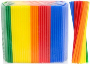 Plastikowe słomki do napojów kolorowe MIX 500 szt