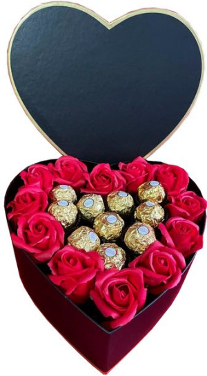 Zestaw Flowerbox Mdylane Róże Ferrero Prezent Walentynki Dziewczyny Niej