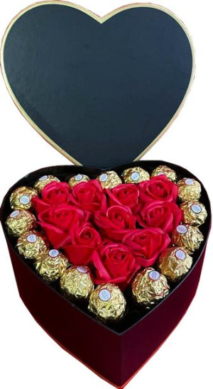 Zestaw Flowerbox Mdylane Róże Ferrero Prezent Walentynki Dziewczyny Niej