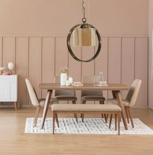 Beżowa lampa sufitowa wisząca do sypialni korytarzowa szklana metalowa