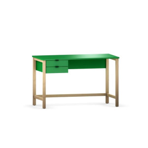 B-DES7 - ZIELONE biurko 100x50cm z dwiema szufladami po jednej stronie