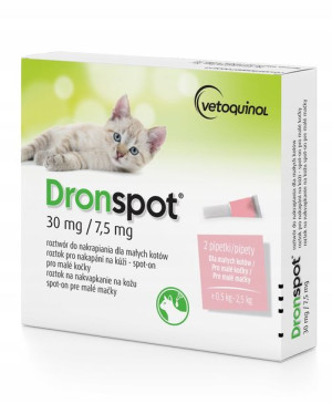 DRONSPOT leczenie pasożytów u kotów 30MG/7,5MG