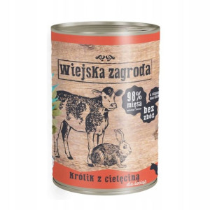 Wiejska Zagroda KRÓLIK CIELĘCINA KARMA Mokra 400g