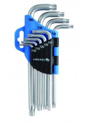 Klucze TORX, CrV, 9 szt. imbusy t10-t50 Hogert