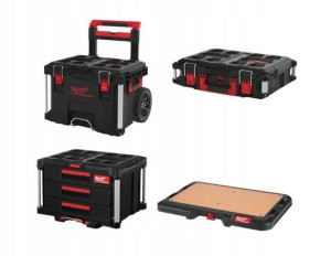 Zestaw skrzyń PACKOUT na kołach z blatem 4 el.