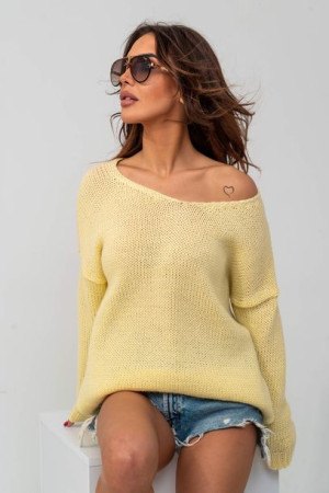 Sweter damski V-classic delolt V żółty UNI
