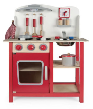 Drewniana Kuchnia Red Classic z akcesoriami