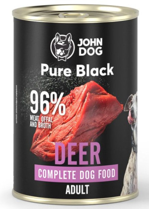 JohnDog Pure Black Adult jeleń 400g