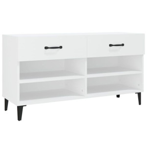 Szafka na buty, biała, 102x35x55 cm, materiał drewnopochodny
