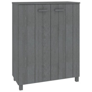 Szafka na buty, ciemnoszara 85x40x108 cm, lite drewno sosnowe