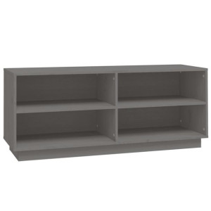 Szafka na buty, szara, 110x34x45 cm, lite drewno sosnowe