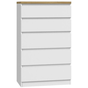Komoda szafka M-5 biały artisan 5 szuflad TOP
