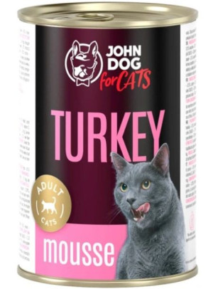 JohnDog For cats Mousse indyk mus 400g