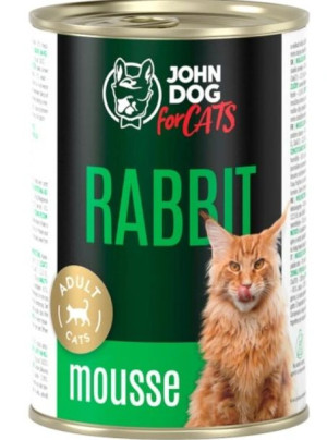 JohnDog For cats Mousse królik mus 400g