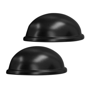 Uchwyty meblowe o zaokrąglonym kształcie, czarne 2 szt. 64 mm