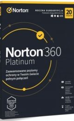 NORTON 360 Platinum 20 PC/1 rok nie wymaga karty