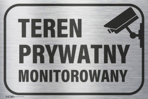 Tabliczka 20x30 OBIEKT MONITOROWANY aluminium szczotkowane