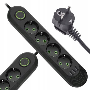 PRZEDŁUŻACZ APPIO listwa 2m 4 gniazda + 3x USB