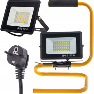 Halogen Naświetlacz Led 50w Slim + Stojak Przewód