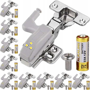 Zestaw 10x Lampka do szafki ZAWIAS DRZWI 3x LED NW