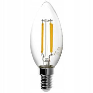 Żarówka E14 LED FILAMENT 4W CIEPŁA świeczka SZKŁO