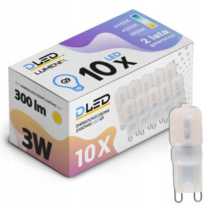 10x Żarówka LED G9 3W mini ściemnialna 230V Ciepła