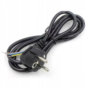 Przewód zasilający kabel czarny z wtyczką 1,5m