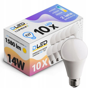 10x Żarówka LED E27 SMD 2835 1580lm 14W CCD kula