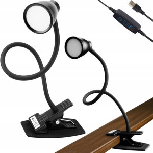 Lampka Led Biurkowa Klips 5w Szkolna + Podstawka