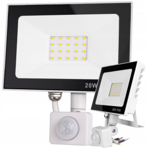 Naświetlacz LED 2200lm 20W CZUJNIK RUCHU ZIMNA
