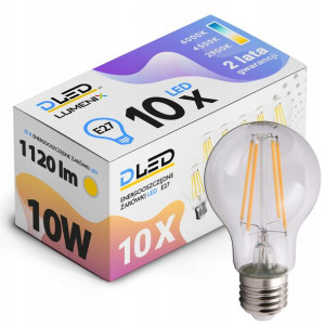 10x Żarówka E27 LED FILAMENT 10W NEUTRALNA Edison