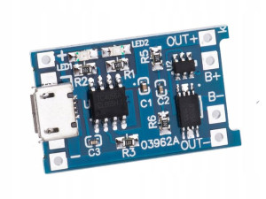Ładowarka TP4056 LI-ION 5V 1A z zabezpieczeniem 1S