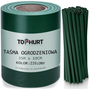 Taśma Ogrodzeniowa Płot Ogrodzenie 19cmx35m Zieleń