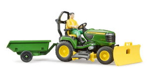 BRUDER 62104 Traktorek John Deere z kosiarką, przyczepką i figurką