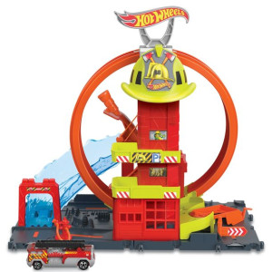 Hot Wheels City zestaw Strażacka Superpętla + pojazd