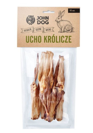 JohnDog Ucho królicze 10szt