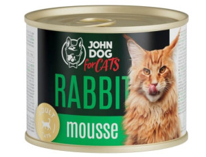 JohnDog For cats Mousse królik mus 200g