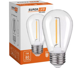 Żarówka LED E27 Filament 1W Edison Ozdobna Retro